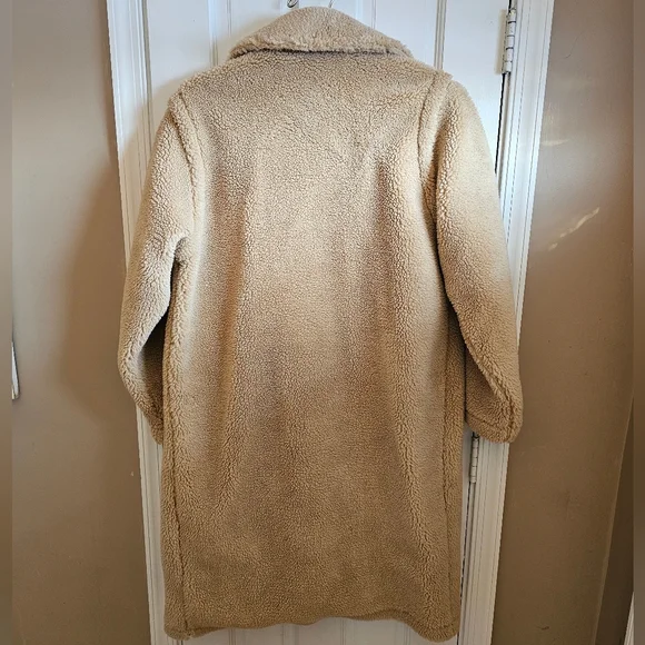 ALO Oversized Sherpa Teddy Trench Coat Zip Pockets Size XXS - Picture 3 of 8